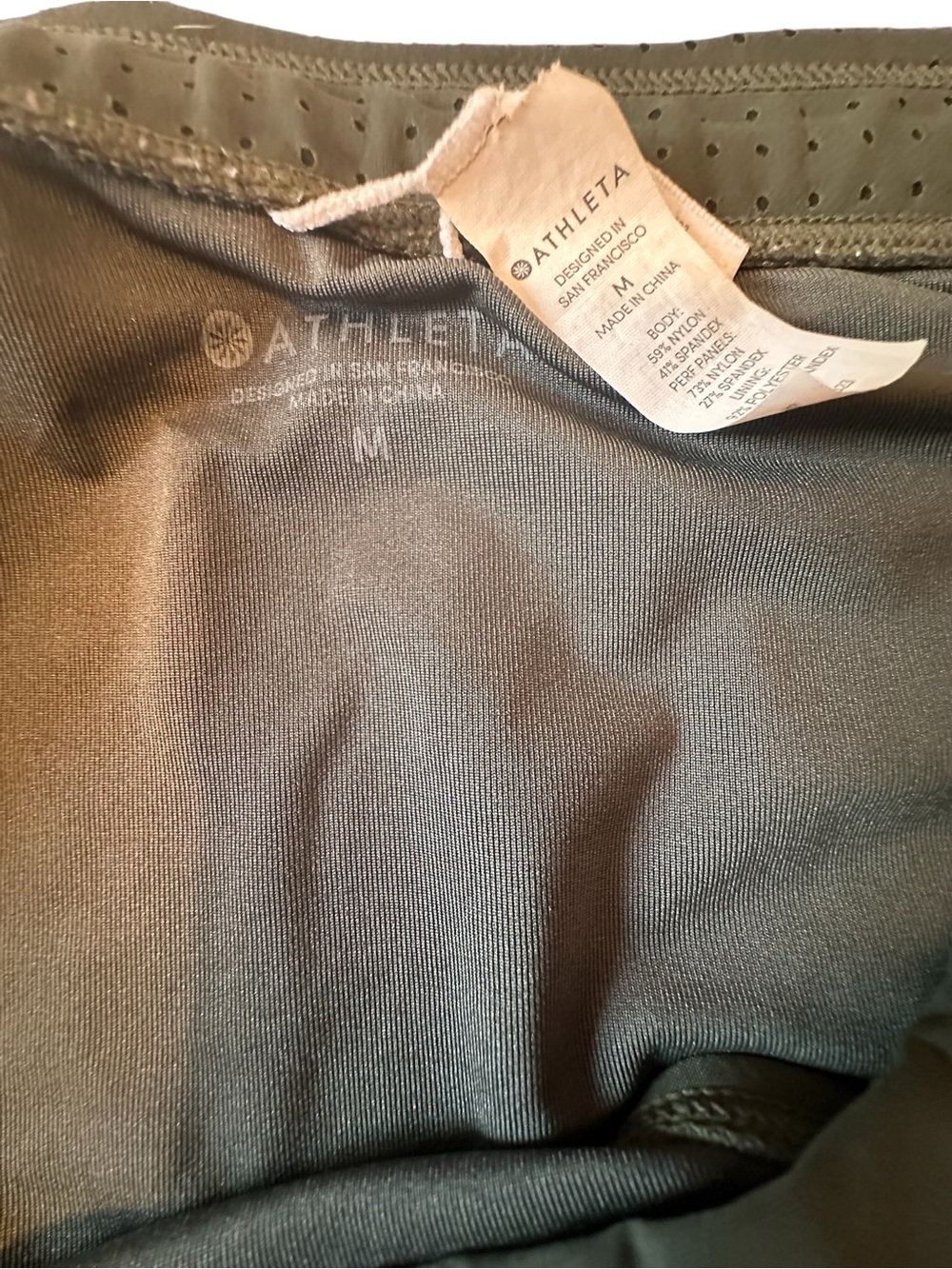 Athleta Olive Green Active Tankini 2 Piece. Top Small Bottoms Medium - Picture 9 of 10